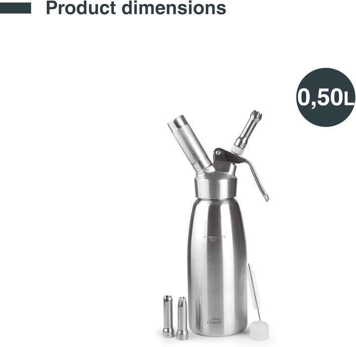 Lacor - 68300 - Siphon, Epikureischer Siphon, Robust & Langlebig, Edelstahl 18/10, Heiss- und Kaltsc
