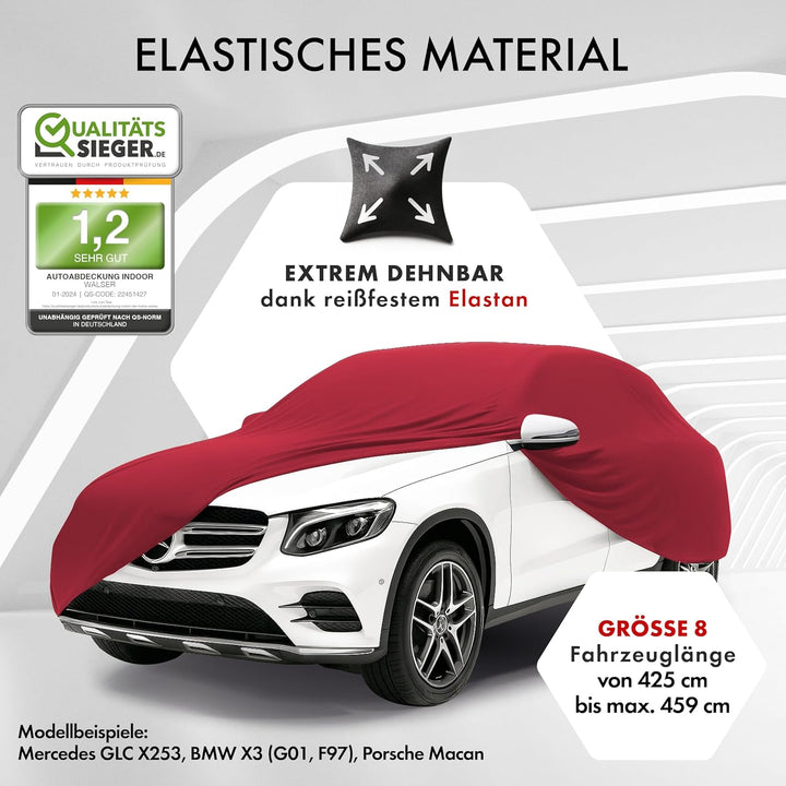 WALSER Premium Abdeckung Auto Indoor Stretch Plus Qualitätssieger Sehr Gut* Autoabdeckung Winter Aut