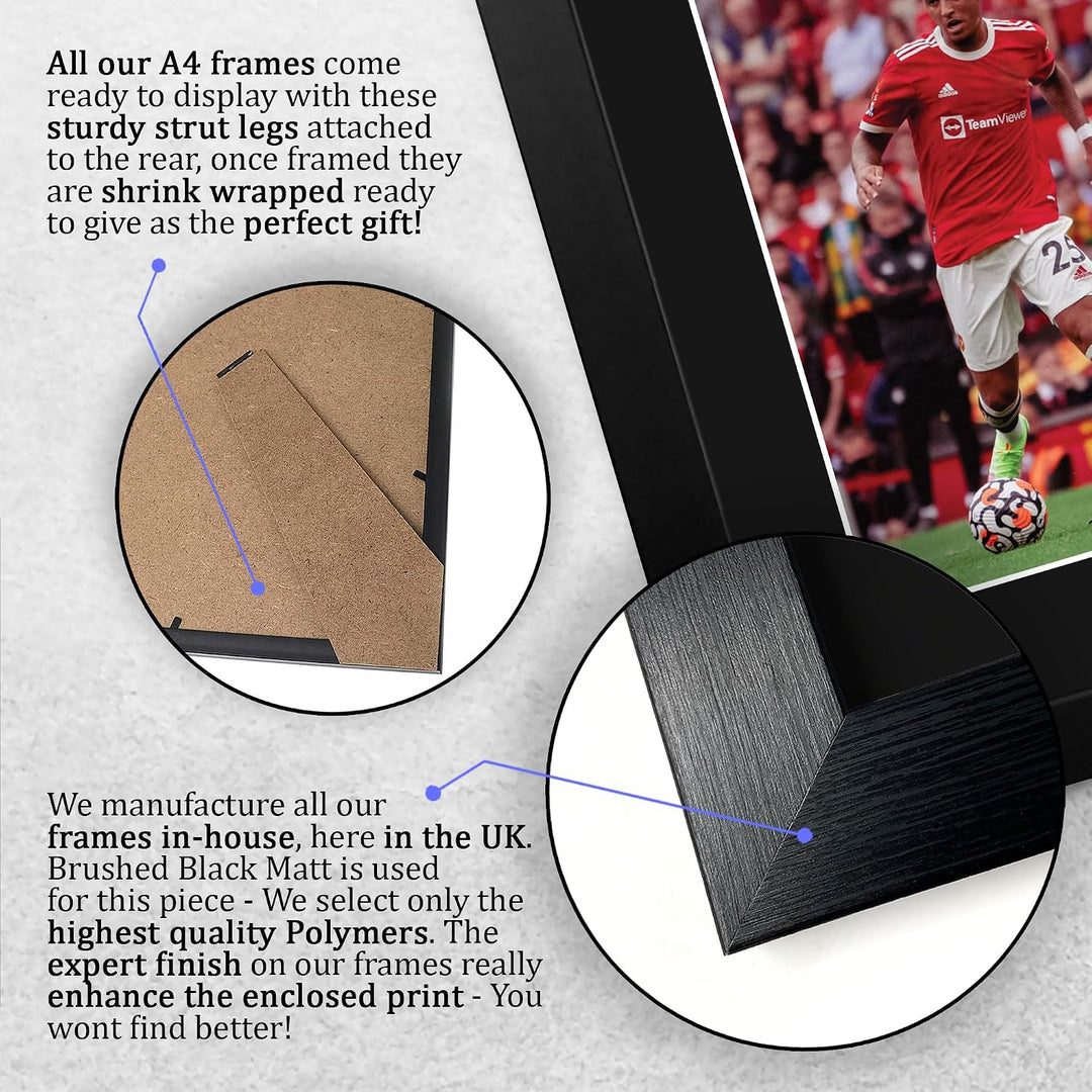 HWC Trading FR A4 Jadon Sancho Gifts Autogramm-Bild für Fussballfans und Fans, gerahmt, A4 (gerahmt)