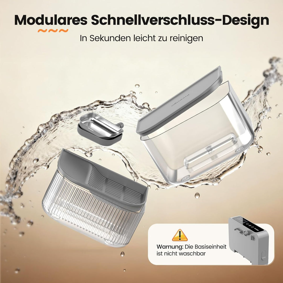 Kabelloser Katzenbrunnen, 3.5L Innovativer Trinkbrunnen mit Abwasser-Trennungs-System ohne Filterwec