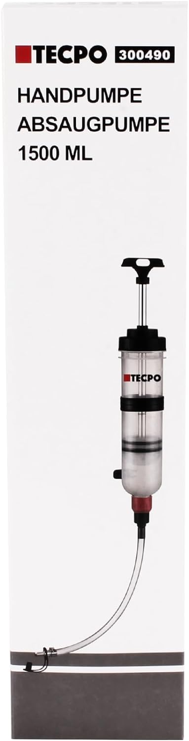 TECPO Handpumpe 1500 mL Motor Öl Getriebeöl Kühlerfrostschutz Hinterachsöl Absaugpumpe Umfüll Pumpe