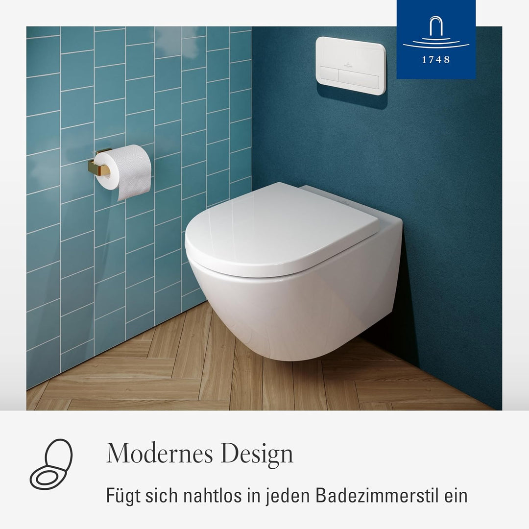 Villeroy & Boch WC-Sitz Subway 3.0 - Toilettendeckel Weiss glänzend aus Duroplast - Toilettensitz mi