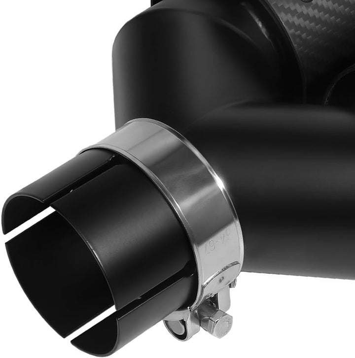 54mm Auspuffspitzen Auspuff Edelstahl und Glänzende Kohlefaser Auto Auspuff Endrohr, Einlass 2,1" Au