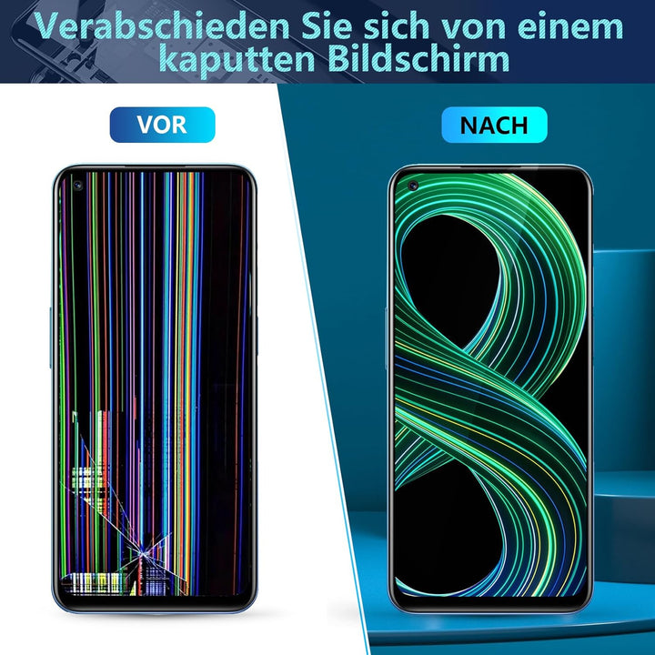 RongZy für Realme 8 5G RMX3241 LCD Bildschirmersatz für Realme 8 5G RMX3241 Touchscreen Digitalisier