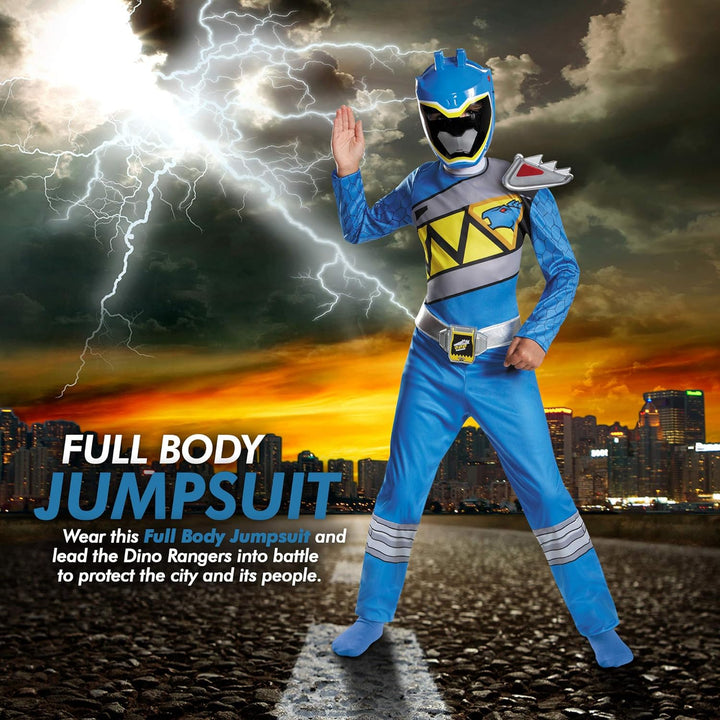 Disguise Blue Ranger Dino Charge Classic Costume, Medium (7-8) by Disguise