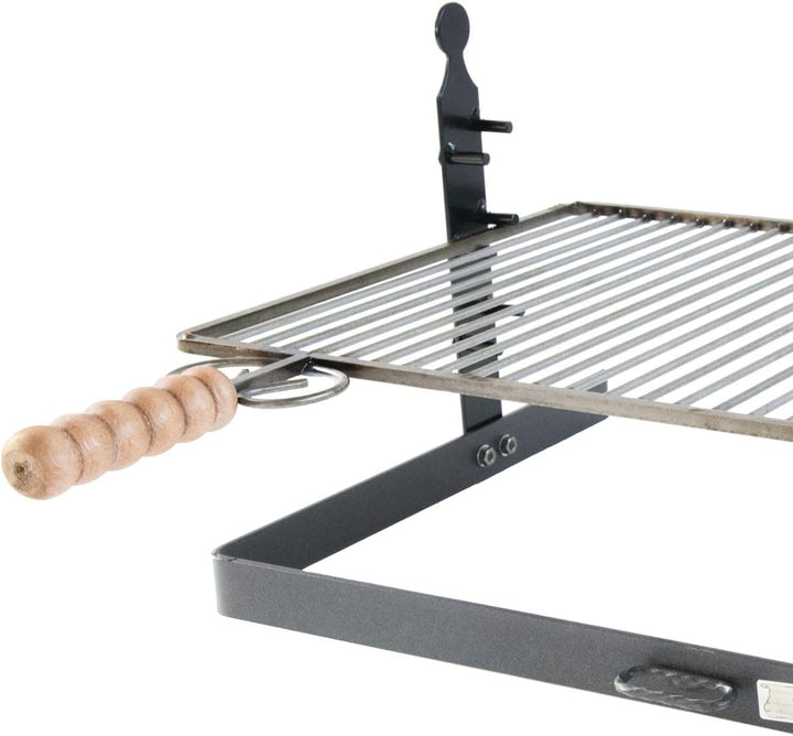 Grillpfanne mit Standfuss und verstellbarer Höhe 60 x 37 cm