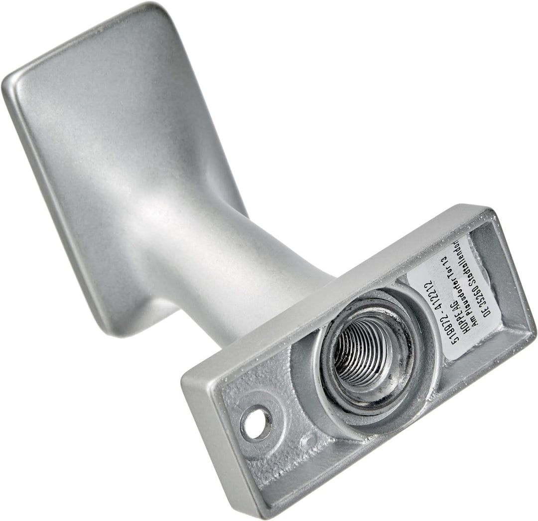 HOPPE Tür-Knauf auf eckiger Rosette | Flachform | verkröpft| Aluminium silber eloxiert | Fix-Knopf |