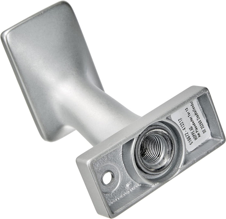 HOPPE Tür-Knauf auf eckiger Rosette | Flachform | verkröpft| Aluminium silber eloxiert | Fix-Knopf |