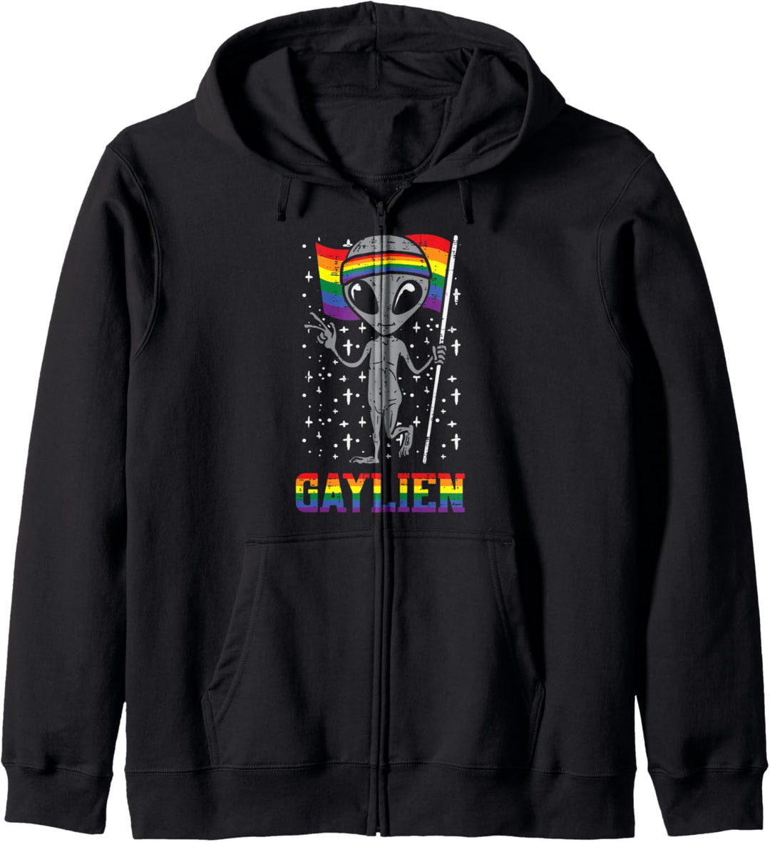 Gaylien Rainbow Flag Gay Alien Funny ET Space LGBTQ Pride Kapuzenjacke