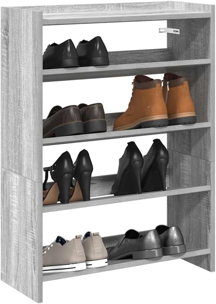 vidaXL Schuhregal Grau Sonoma 60x25x81 cm Holzwerkstoff, Schuhschrank, Schuhaufbewahrung, Schuhe Org