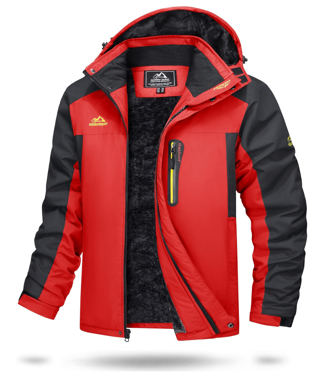 TACVASEN Herren Warme Skijacke Gefütterte Winterjacke Wasserabweisende Funktionsjacke mit Abnehmbare