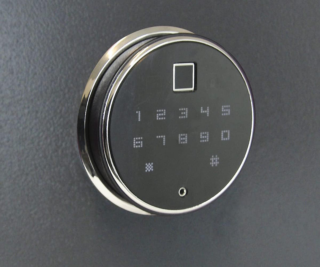 mySafe Premium 450 | elektronischer Schrank-Tresor | Zahlencode & Fingerscan | modernes Design | hoh