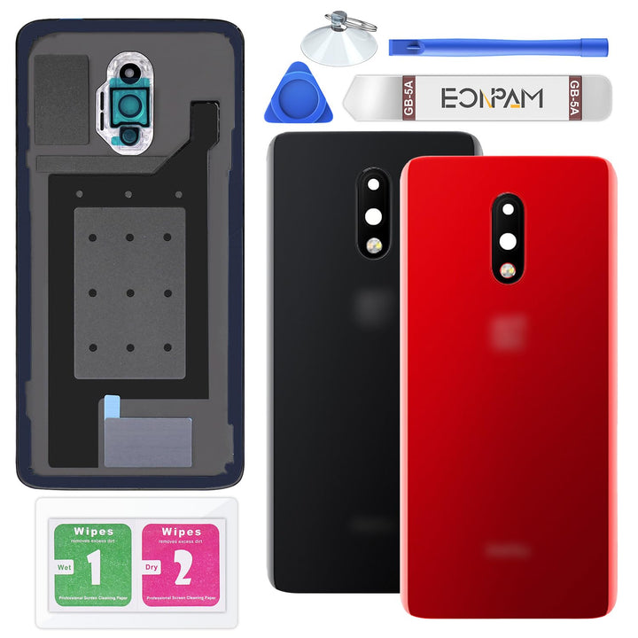 Eonpam Akkudeckel für OnePlus 7 Rückseite Glas Original Backcover Back Glas Ersatz Reparatur Set mit
