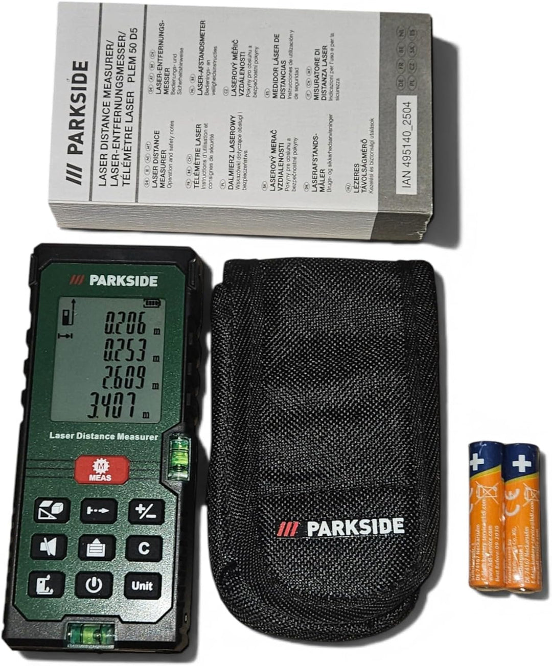 PARKSIDE Laser-Entfernungsmesser »PLEM 50 C3«, 50 m, Schwarz, ca. 120 x 48 x 27 mm