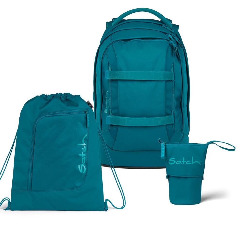 Satch Pack Pencil Slider Light Edition Schulrucksack Set 3tlg. inkl. Sportbeutel (Deep Petrol), Deep