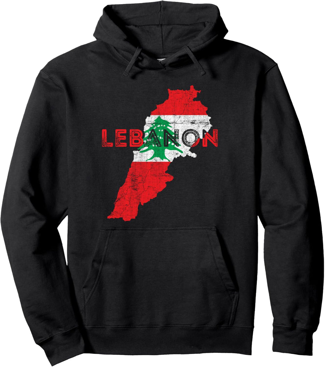 Libanesisch Karten- und Flaggensouvenir - Libanon Pullover Hoodie