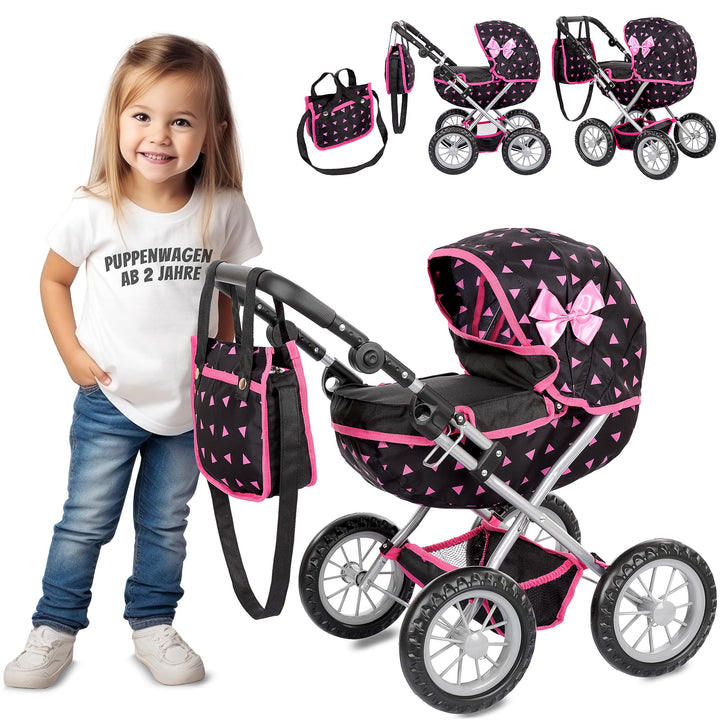 Kinderplay Puppenwagen ab 2 Jahre, Kinderwagen Puppen - Leichte und Stabile Konstruktion | Kinderpup