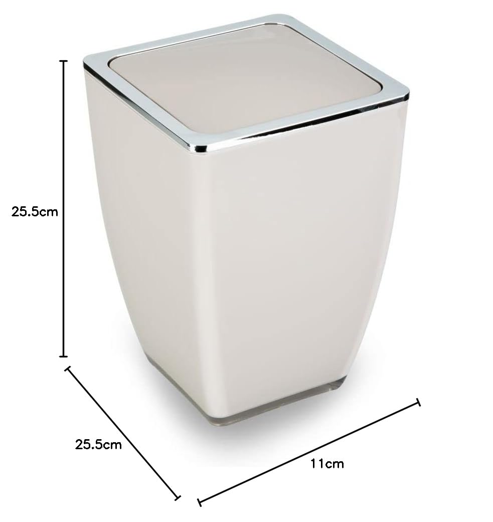 TrendLine Kosmetikeimer Cube 5l Beige Mülleimer Schwingdeckeleimer Badeimer