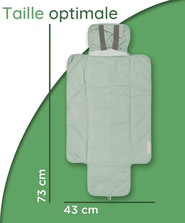 Jubi® Wickelauflage Mint aus Biobaumwolle undPolyester - Wickelunterlage für unterwegs mit P