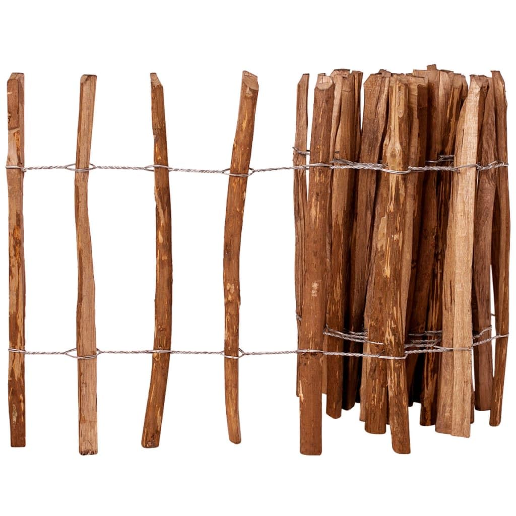 vidaXL Haselnuss Holz Staketenzaun 60x500 cm Lattenzaun Gartenzaun Roll Zaun 60 x 500