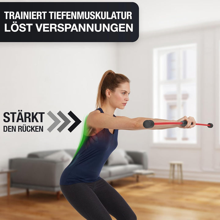 Sports Schwingstab – Swingstick inkl. E-Book (PDF Datei) & Tasche – Wackelstab mit verstellbaren Gew