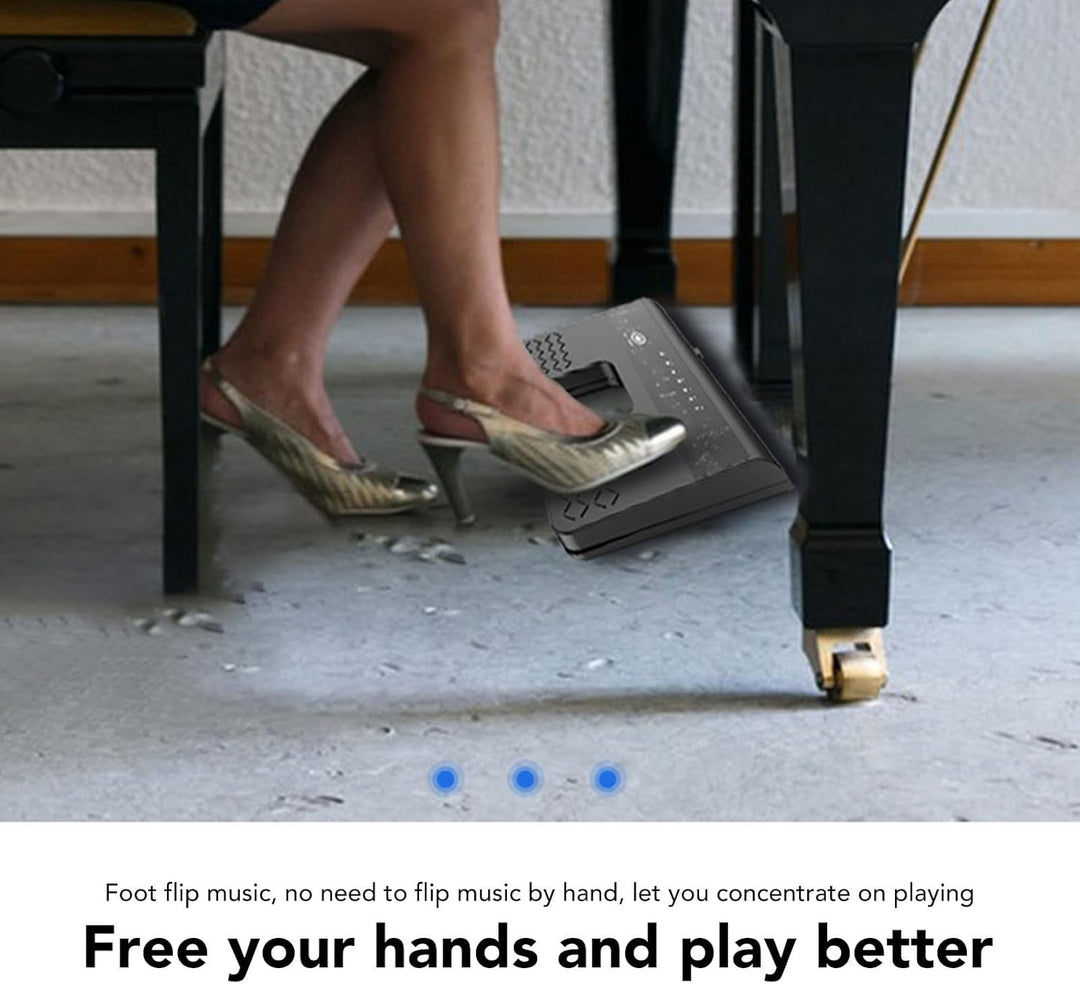 Kabelloses Page Turner Pedal, Bluetooth Fusspedal Wiederaufladbarer Leiser Noten Seitenwender für Ta