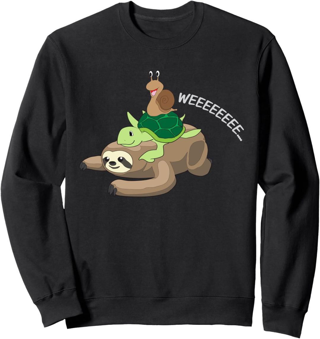 Niedliche Schnecke Schildkröte und Faultier Lustige langsame Sweatshirt