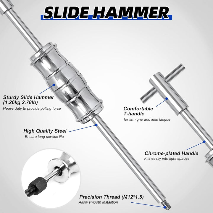 FreeTec Innenlager Abzieher Set, 8-32mm Innenabzieher Lager, Grundloch Lagerabzieher Innenlager Ausz