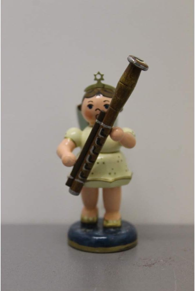 Engel mit Fagott - 6,5cm / Weihnachtsengel - Original Erzgebirge Engel -Hubrig Volkskunst