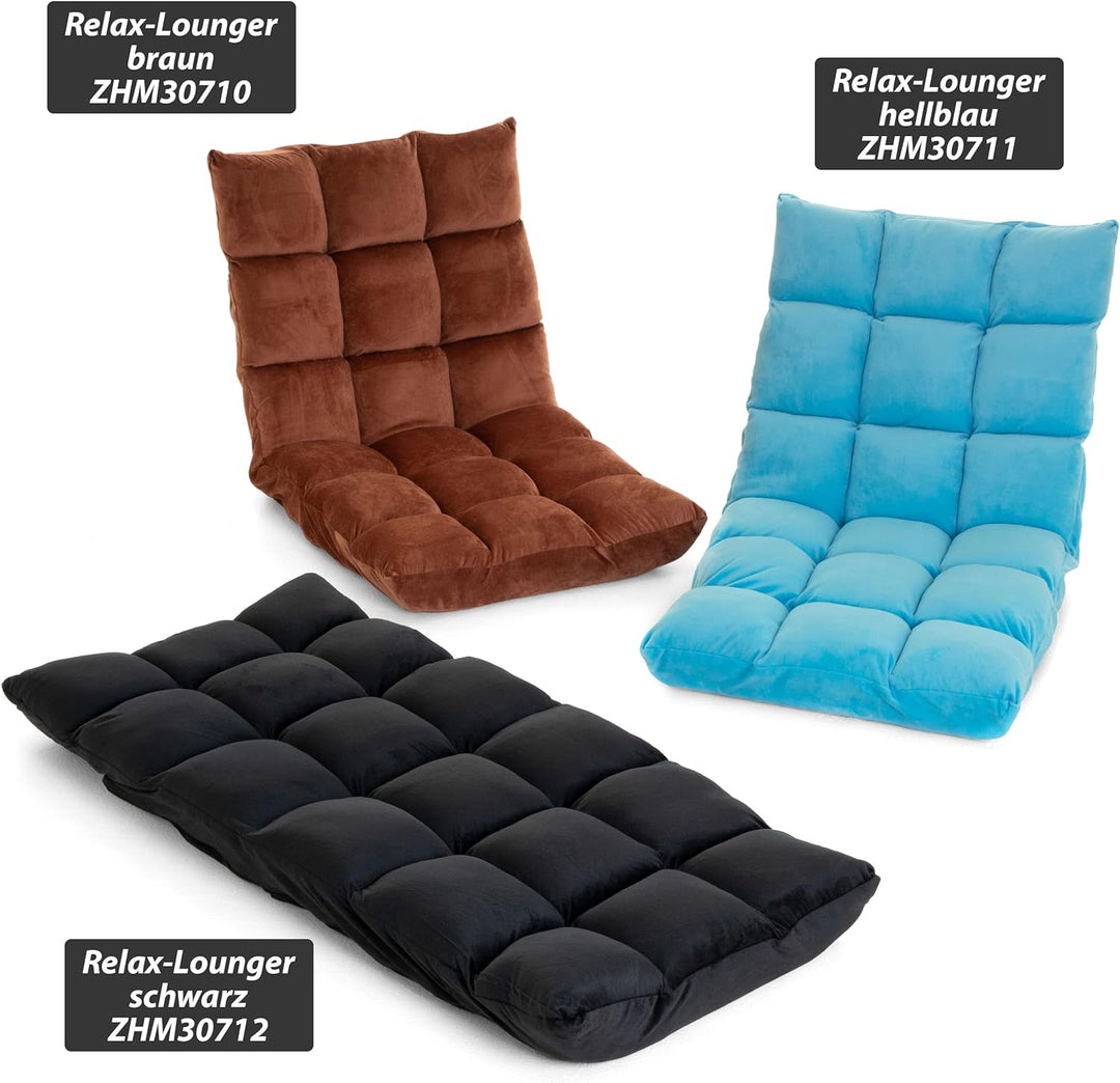 Nexos Trading Relax-Lounger 53x52x60cm braun Bodensofa verstellbar Relax-Sofa Bodenstuhl Jugendsesse