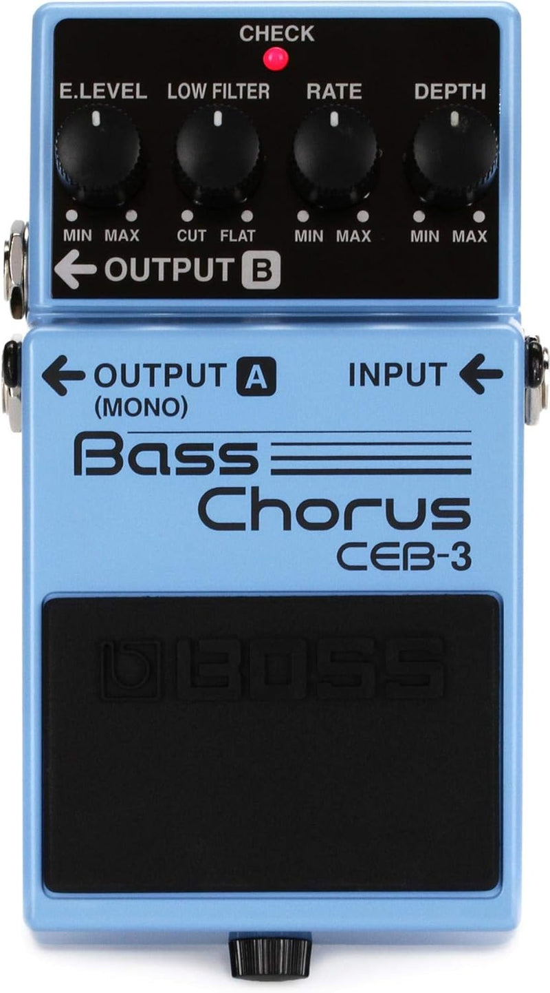 BOSS CEB-3 Bass Chorus Pedal, Chorus-Kompaktpedal mit integriertem Crossover, CEB-3 Bass
