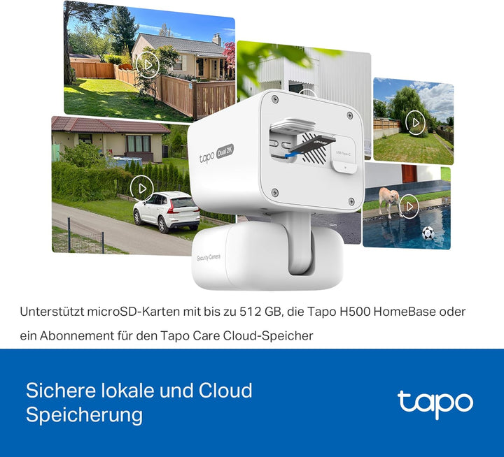 Tapo C645D KIT Solar Überwachungskamera Aussen mit Akku | 2K Dual-Objektiv | 165° Winkel + 6mm Objek
