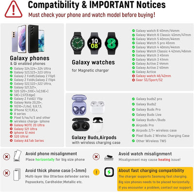 Aimtel Kabelloses Ladestation Kompatibel mit Samsung Galaxy Watch 5 Pro 45mm induktive Ladegerät für
