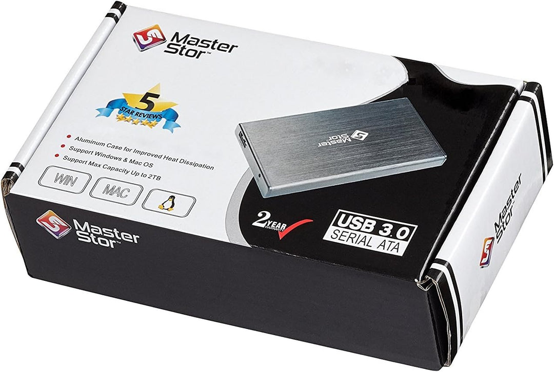 MasterStor schwarz Externe Festplatte USB 3.0 Super schnelle 2,5-Zoll SATA Externe Festplatte Laptop