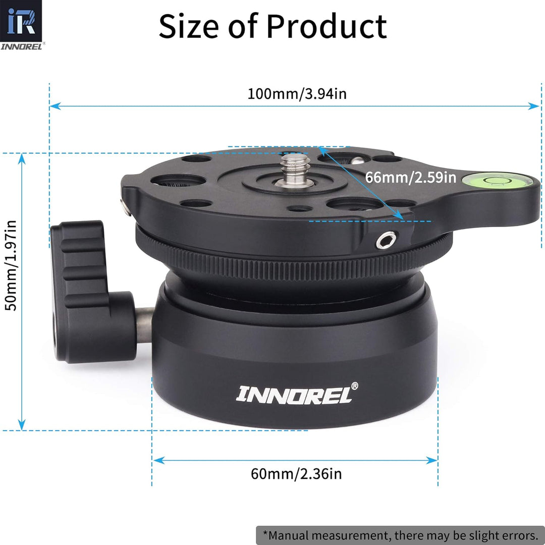 INNOREL Stativ Nivellierbasis, LB60 Nivellier-Basis, Halbkugel mit versetzter Wasserwaage und Wasser