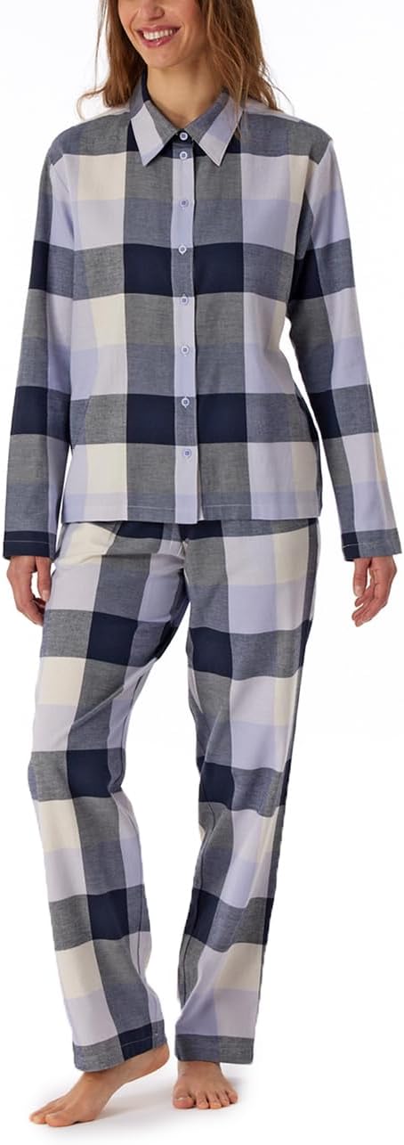 Schiesser Damen Schlafanzug langarm Baumwolle - Selected Premium 46 Mehrfarbig, 46 Mehrfarbig