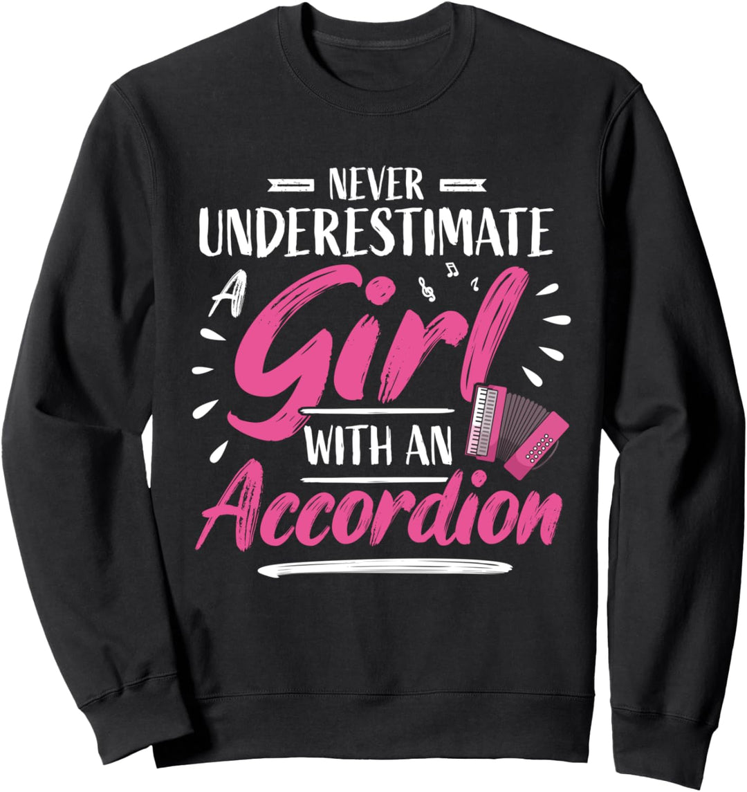 Akkordeonspielerin Frau Akkordeon Mädchen Akkordeon Sweatshirt