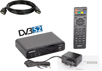 HUMAX HD Nano Digitaler HD Satelliten Receiver mit vorinstallierter Senderliste inkl. HDMI Kabel und