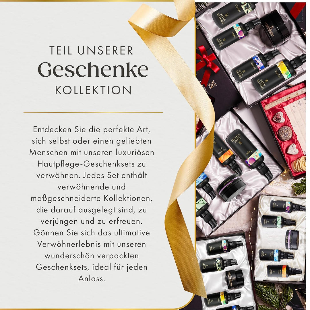 Weihnachtsgeschenke für Frauen - Verwöhnendes Geschenkset Frauen mit BIO Arganöl + Rizinusöl + Mande