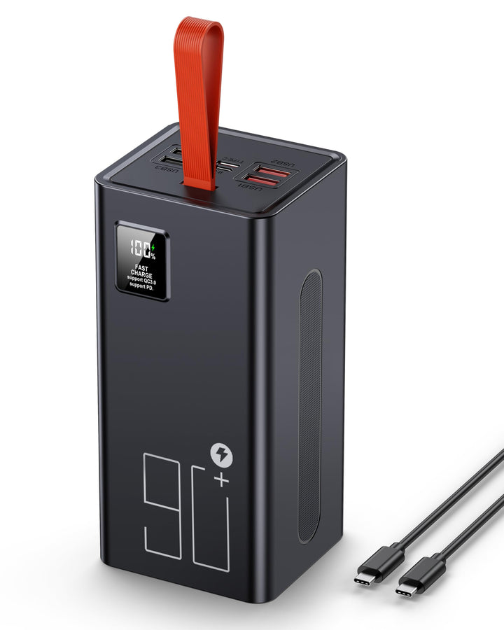 2026 grosse Powerbank 90000mAh, Power Bank 30W PD USB-C Schnellladefunktion, Externer Akku mit LED-A