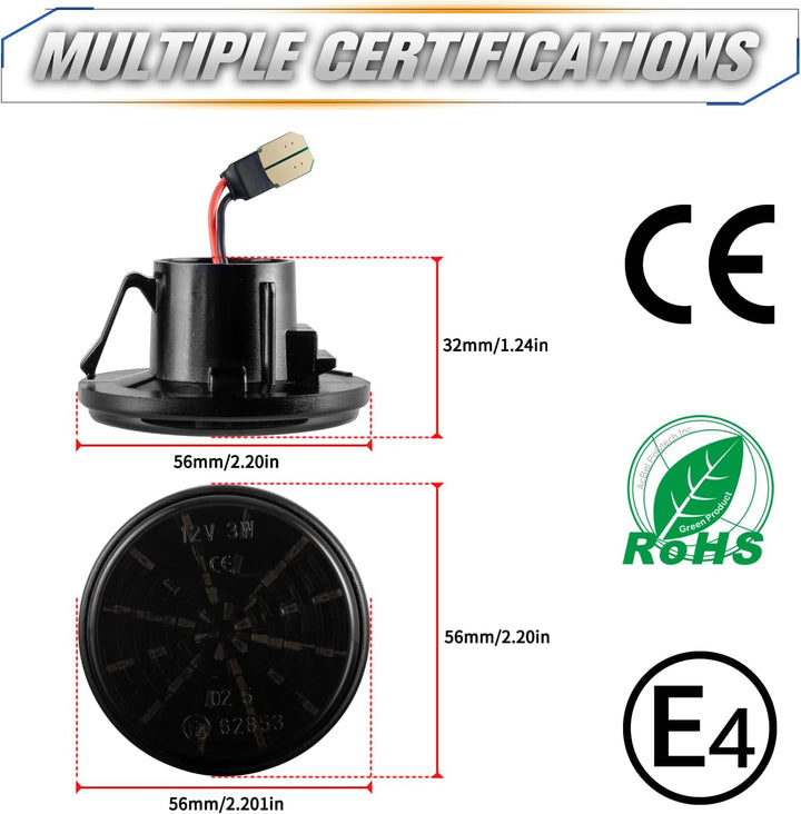 POPMOTORZ 2 Stücke Blinker Seitenblinker für Mazda MX-5 1989-2015 mit Canbus Fehlerfrei, für Mazda M
