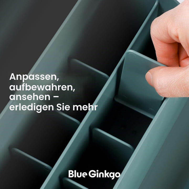 BLUE GINKGO Schreibtisch-Organizer – Aufbewahrung aus Korea für Stifte, Notizen, Briefe und Bürobeda