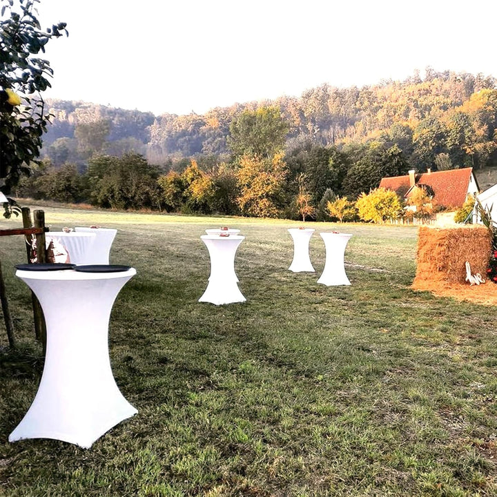 Pesonlook 6er-Set Stretch Stehtisch Husse für Bistrotisch Ø 80-85 cm Elegante,Verstärkung im Fussber