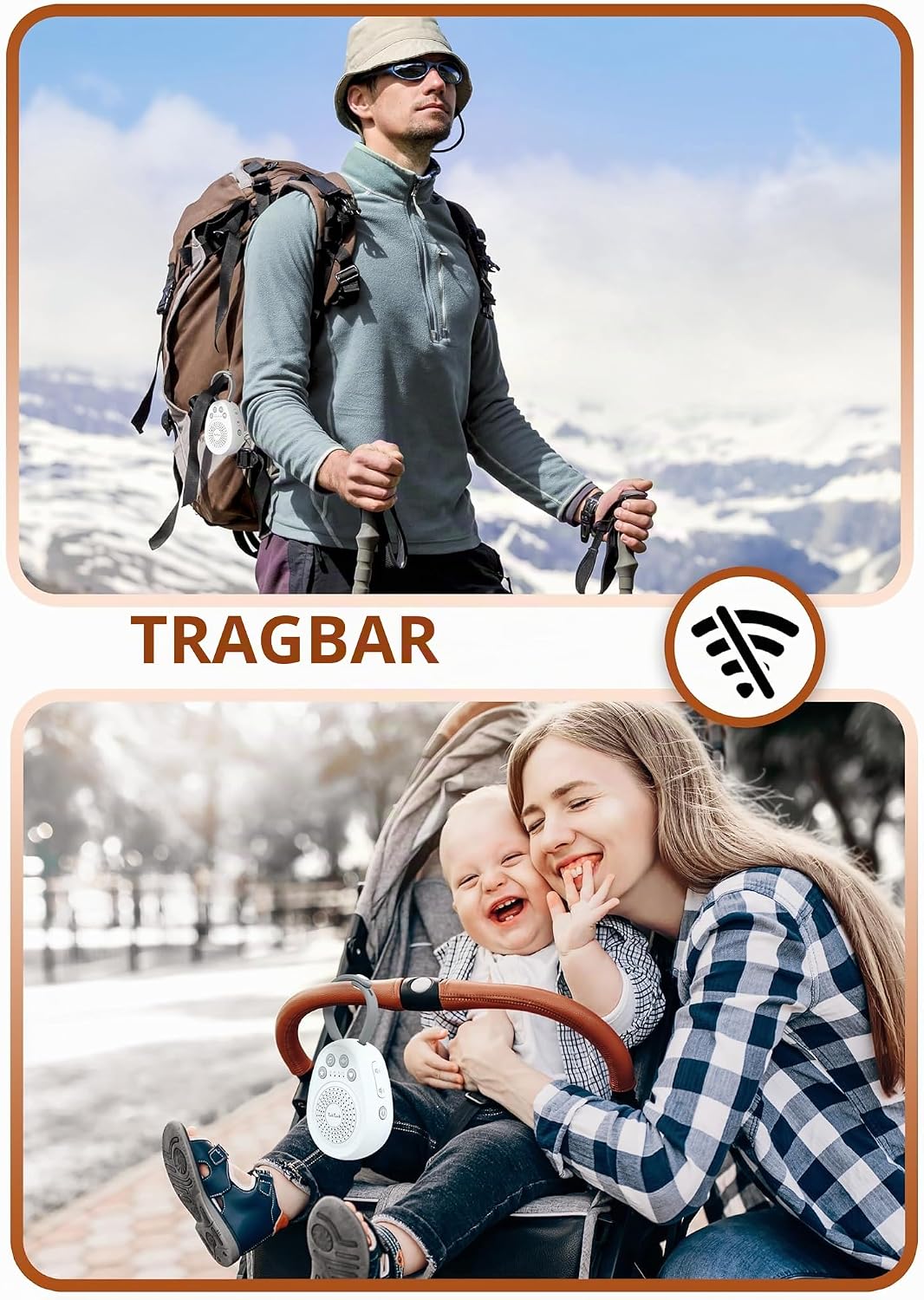 TakTark Weisses Rauschen Baby Tragbar mit Akku für Kinder &amp; Erwachsene, White Noise Machine Baby mit