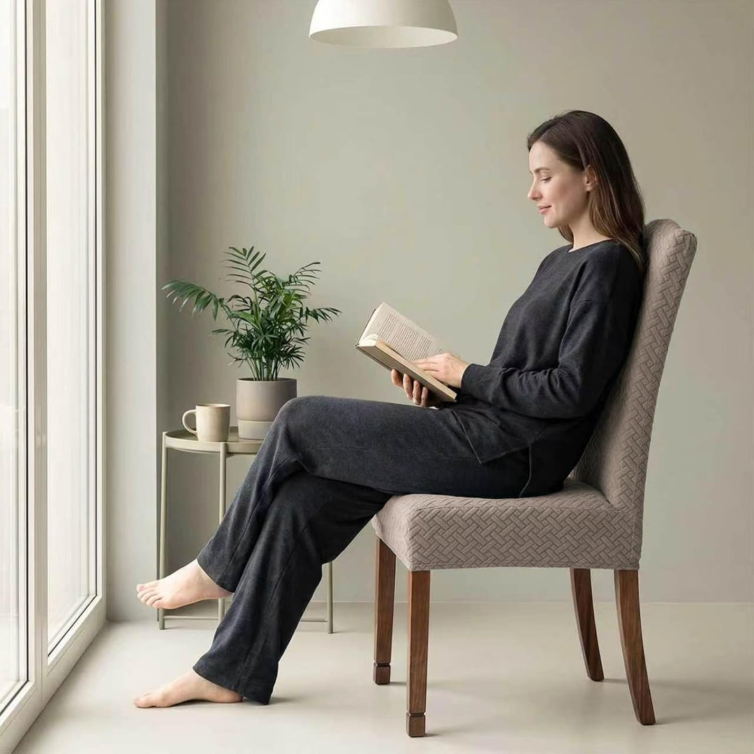 KELUINA Stretch Wasserabweisende Twill Jacquard Esszimmer Stuhlhussen Home Decor, Stuhlhussen für Es