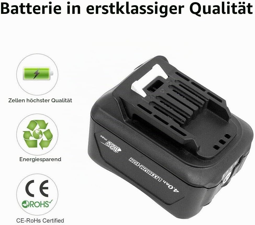 2 Stück 10.8V~12V 4.0Ah BL1041B Akku + Ladegerät BL1040B BL1016 BL1041B für Makita Tool DF031D DF033