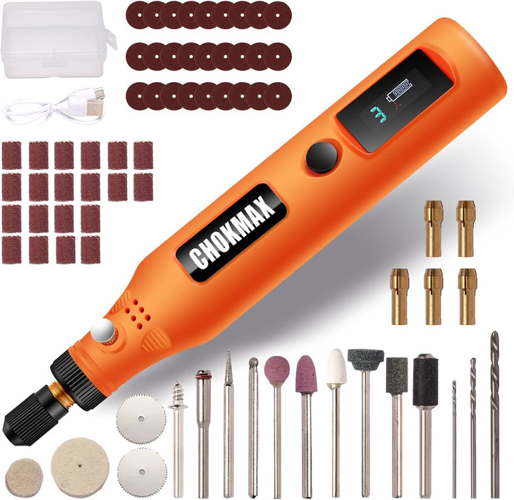 CHOKMAX Mini Multifunktionswerkzeug, 3-Gang Schleifer Kit mit 72 Zubehörteilen, Typ-C Ladung Kunstha