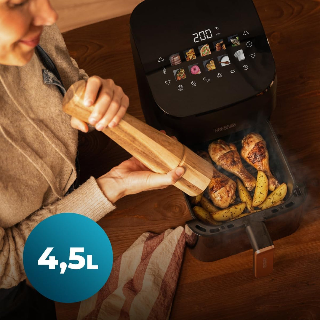 Cecotec Heissluftfritteuse ohne Öl - 4,5L - Grill - Doppelwiderstand - Integrierter Smoker - Air Fry