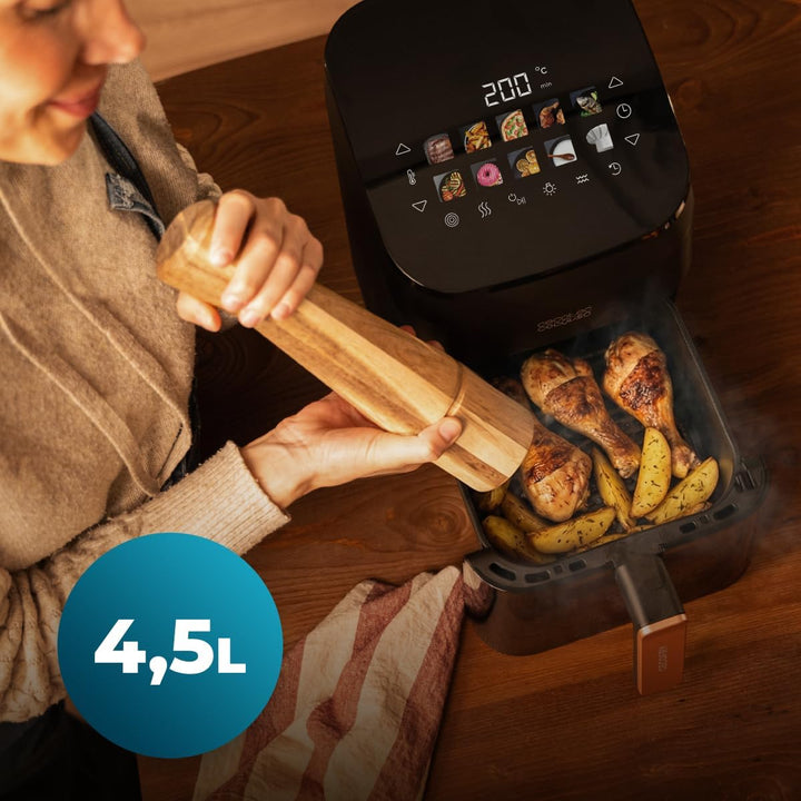 Cecotec Heissluftfritteuse ohne Öl - 4,5L - Grill - Doppelwiderstand - Integrierter Smoker - Air Fry