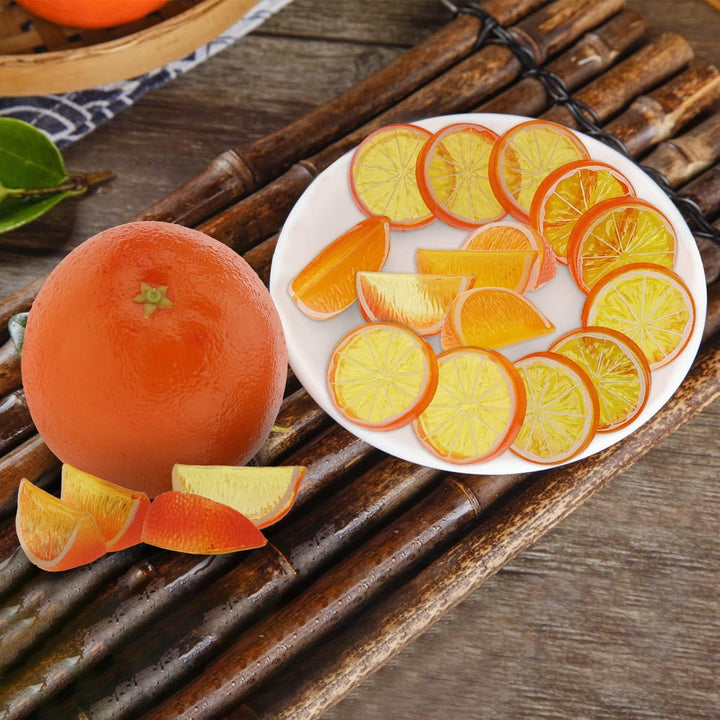 Woration 19 Stück künstliche Orange & Scheiben Blöcke Simulation Früchte Modell Realistische Orange
